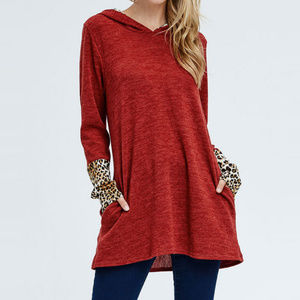 LAST ONE! Contrast Sleeves & Hoodie Top